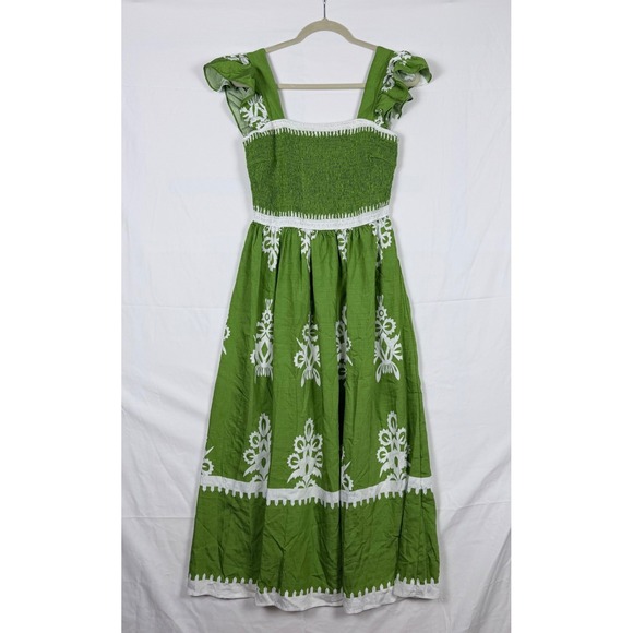 BTFBM Dresses & Skirts - BTFBM Sleeveless Maxi Dress M Smocked Pockets Fiesta Summer Resort Tropical